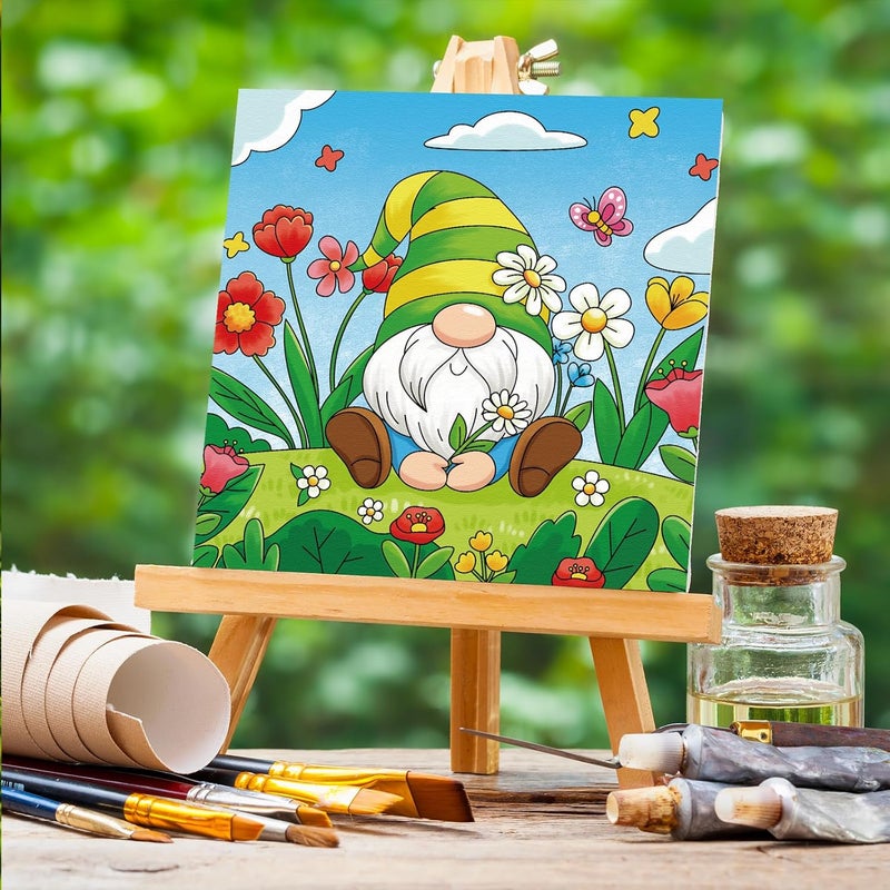 Anseal 8 Pack Pre Drawn Canvas for Painting, 8" X 8" Cute Animals Painting Canvas Bulk, Art Canvases for Painting for Kids Students School Home (Spring) - Image 4